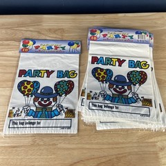 Vintage Clown Party Birthday Goodies Loot Treat Bags Handles 10 Packs 100 Bags