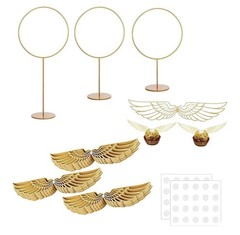 103 Pcs Wizard Party Decor With 3 Pcs Gold Goal Posts, 50 Pcs Golden Wings…