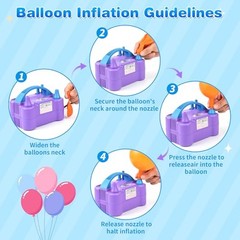 NuLink Electric Balloon Pump Dual Nozzle Portable Air Inflator for Party Decor