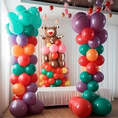 Balloon Column Stand Set of 2, 6.6ft Balloon Arch Stand Adjustable Balloon Co