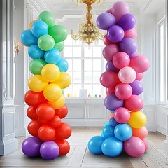 Balloon Column Stand Set of 2, 6.6ft Balloon Arch Stand Adjustable Balloon Co