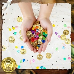 Pirate Treasure Coins and Gems – 150 Pcs Party Supplies