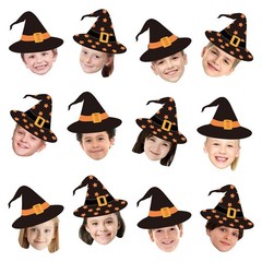 50 PCS Halloween Witch Black Hat Bulletin Board Cutouts Paper Craft Art Decor
