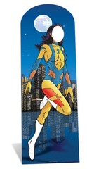 Female Superhero Cardboard Cutout Stand In. Great for themed parties and events