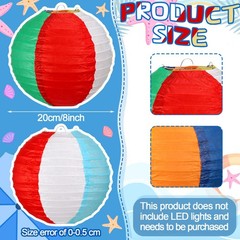 Frienda 6 Pcs Summer Pool Party Decorations Beach Ball Paper Lanterns Colorfu…