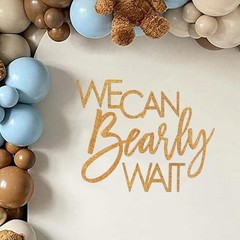 Felt We Can Bearly Wait Baby Shower Sign, Teddy Bear Baby Shower Decoration B…