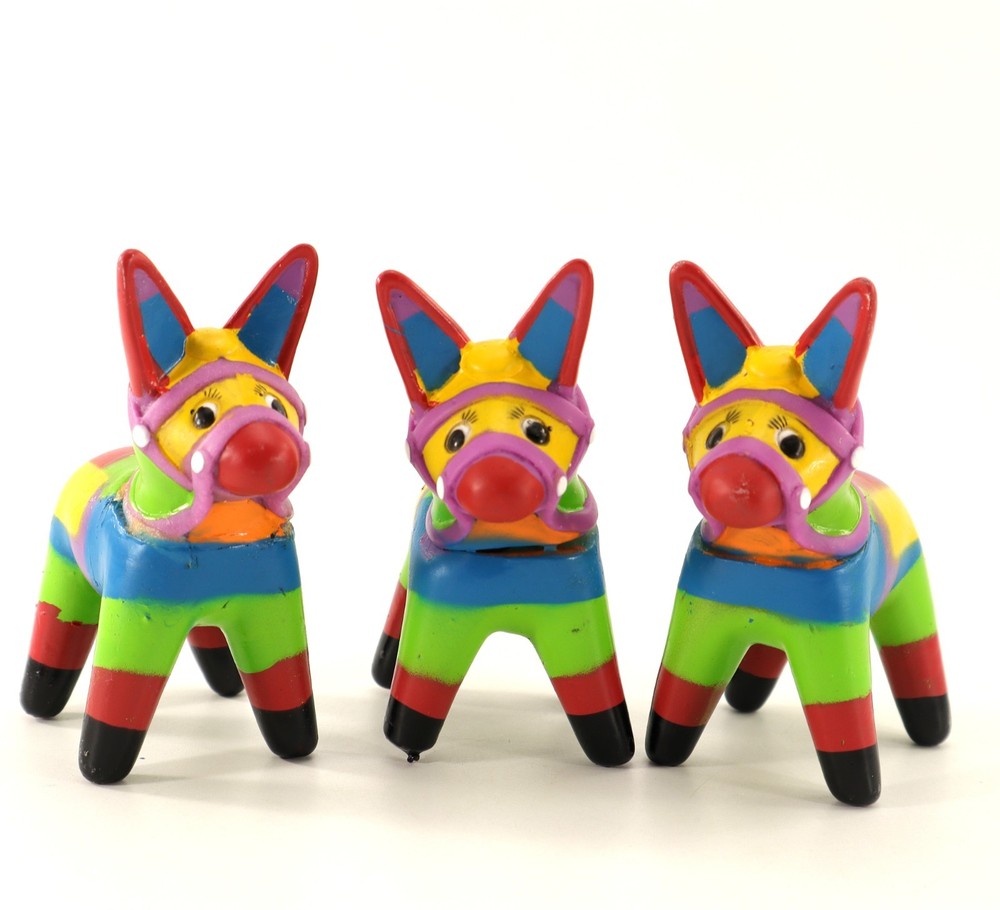Miniature DONKEY PINATAS Set of 3 Cinco de Mayo Fiesta Party Favor Plastic