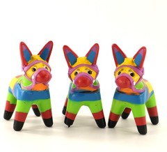 Miniature DONKEY PINATAS Set of 3 Cinco de Mayo Fiesta Party Favor Plastic