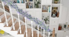 Spring Summer Lavender Purple Garland, 6Ft Lavender Artificial Green Garland,