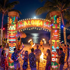 8.5 Ft Tiki Inflatables Hawaiian Luau Party Decorations Summer Tropical Inflatab