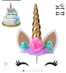 Unicon Party Decorations Over 60 Pcs! -All Cake Items New In Bag- Pink Rainbow
