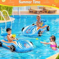 Pool Floats Toys with Water – Inflatable Ride-on Pool Toys for Ages 4-8 Race …