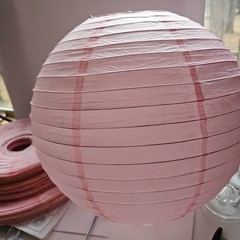 Round Pink Paper Lanterns 17 Lantern 3-Sizes 6 Each Small Medium 5 Large