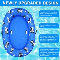 pdpdoc 61″x 43″ Dog Pool Float Raft with Handle & Rope, Heavy Duty Inflatable…