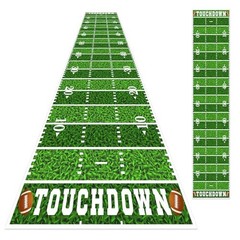 2Pcs Football Field Rug, 10Ft Long Field Aisle Touchdown Runners, Green