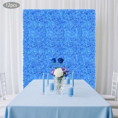 12PCS Dark Blue Artificial Hydrangea Wall Panels, Handmade Silk Flowers