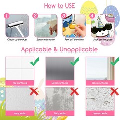 Easter Window Clings for Glass Decorations – 60 Pcs Double-Sided Happy Easter St