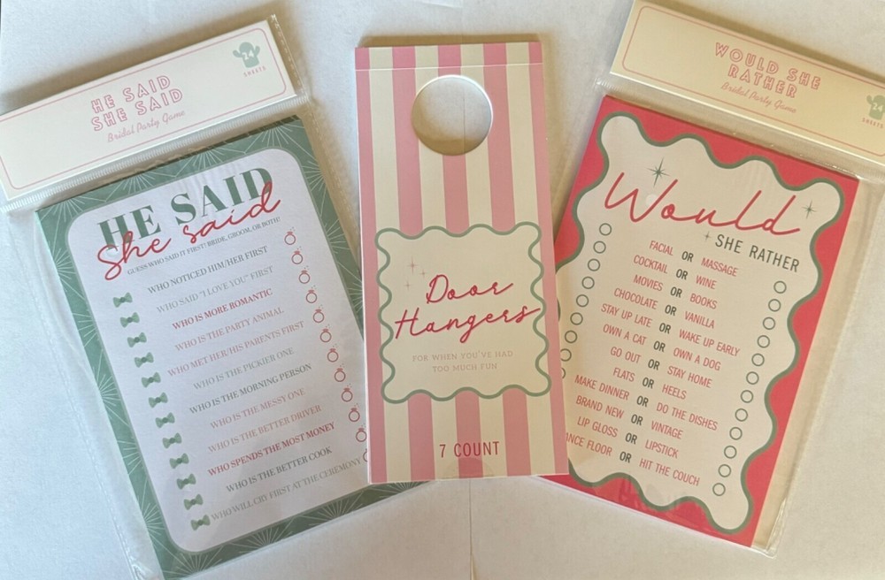 Games for Bridal Shower, Engagement Party, Wedding Party 48 Guests SEE COMMENTS