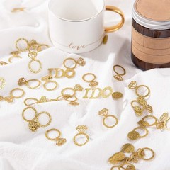 Gold Wedding Table Confetti,Glitter Paper Diamond Ring Confetti, I Do Engagem…