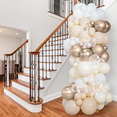 Beige White Gold Balloons,12 Inchs Sand White Metallic Champagne Clear Bride …