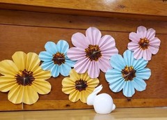 6-PC Pastel Flower Shaped Hanging Paper Fans Party Decor 10″ & 14″Dia #269