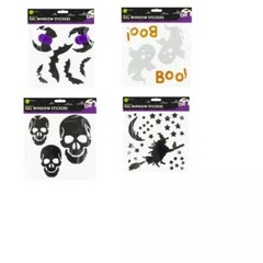 Halloween Window Party Decoration Cling Stickers Ghost Skull Witch Bat Spider