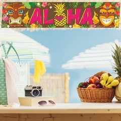 OuMuaMua Hawaiian Luau Party Decorations, Aloha 70.86″ x 15.66″, Multicolor