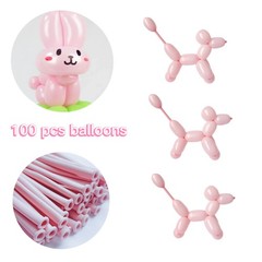 100PCS 260Q Pale pink Magic long balloons decoration shopping mall activities…