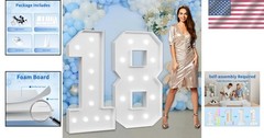 Number 18 Light Up Decoration – Anniversary Mosaic Frame