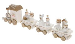 Christmas Decor Wooden Train Decoration Ornament – WHT – NEW – FAST SHIPPING