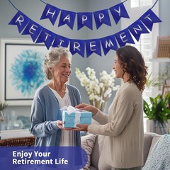 Lightweight Blue Silver Retirement Party Banner – Perfect for Celebrations