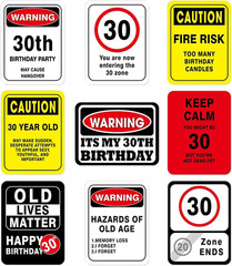 30Th Birthday Decorations – 9 PCS 30 Birthday Decor for 30 Years Old Wall Party