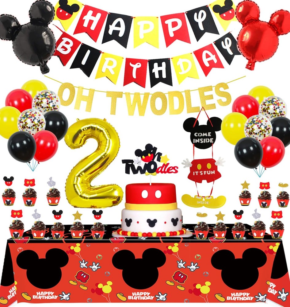 Mickey Mouse 2nd Birthday Party Supplies Oh Twodles Theme Party Decorations I…