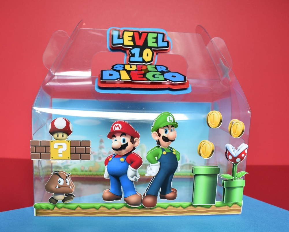 Super Mario Bros Birthday/ Mario and Luigi Goodie Box/Party Favors/ Birthday