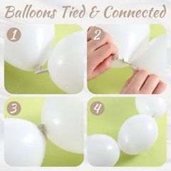 100 Pcs Quick Link Balloons Pearl White Latex Linking Balloons Balloon Wall A…