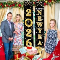 XtraLarge 2026 Happy New Year Banner – 72×12 Inch | Black and Gold Happy New …