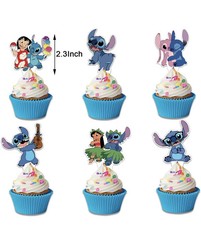 Blue Stitch Theme Birthday Party Decoration Set ,Banner Cake Toppers Balloons