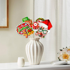 30 Piece Christmas Photo Booth Props Kit, Santa Hats Snowman Photo Backdrop for