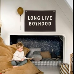 Long Live Boyhood Banner, Boy Nursery Decor, Canvas Banner Wall Hanging Banne…
