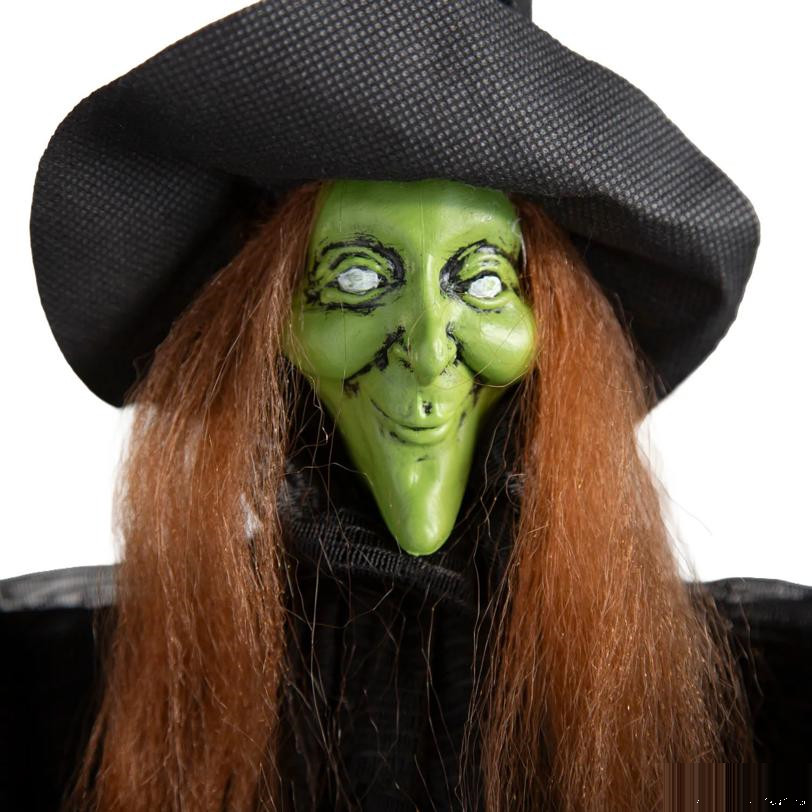 23″ Hanging Green Witch with Cauldron Halloween Decoration – Morris Costumes