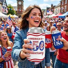 4th of July Decorations Can Cooler Sleeves 250th Anniversary Insulated Can Co…
