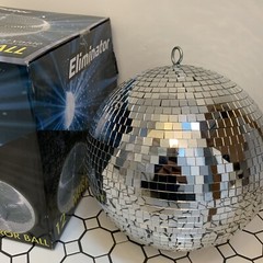 Eliminator 12-inch Disco Mirror Ball with Hanging & Motor Ring DJ Club Lighting
