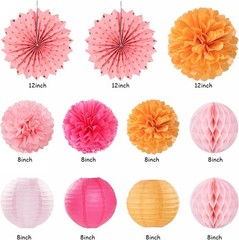 Hot-Pink Orange Fall Birthday Party-Decorations – 21pcs Autumn Women Peach Ha…