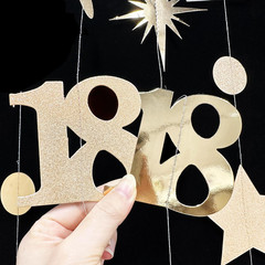 Champagne Gold 18Th Birthday Decorations Number 18 Circle Dot Twinkle Star Garla