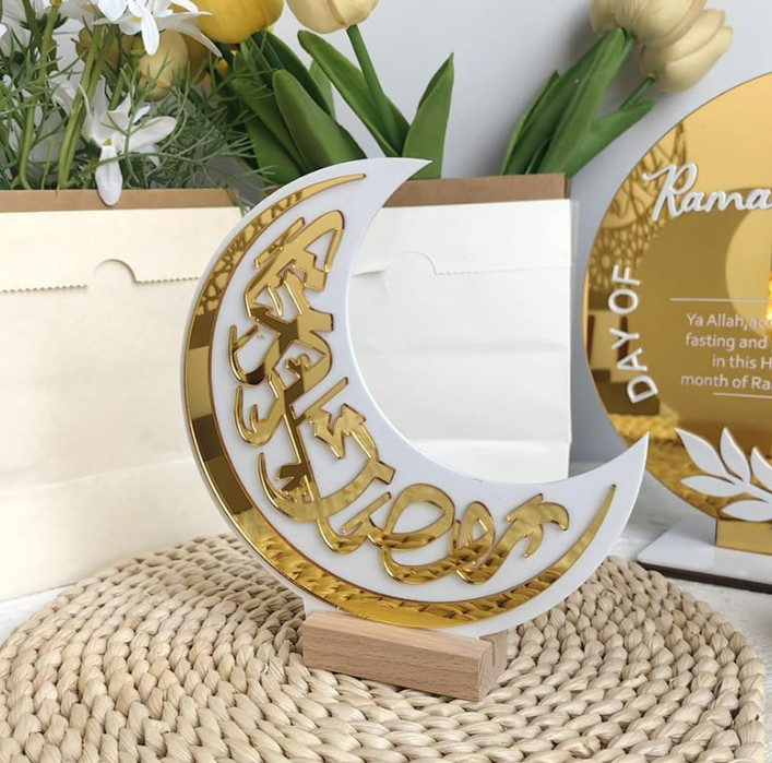 Ramadan Decorations for Table Sign Eid Mubarak Party Decoration Ramadan Kareem