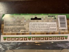 MINECRAFT BIRTHDAY BANNER «happy birthday» 7.82′ long NEW!