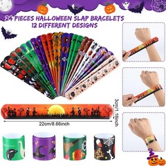 Seajan 48 Pcs Halloween Bracelets Set Party Favors 24 Luminous Silicone Brace…