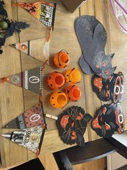 Halloween Cutout Decorations Lot -Cat-Some Vintage, some handmade!