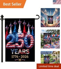 Black 250th Anniversary Garden Flag – Double-Sided Patriotic Outdoor Decor 12×18