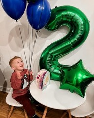 50 Balloon – Birthday Number Balloons, 40 Inch Large Foil Number 50 Dark Green